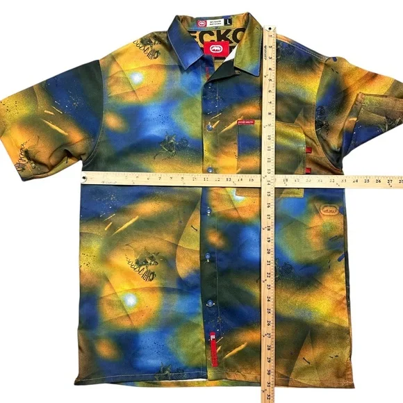 Ecko Unlimited Yellow and Blue Graphic Shirt - Picture 12 of 12